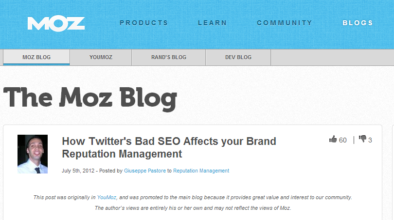 Moz.com - How Twitter's Bad SEO Affects your Brand Reputation Management